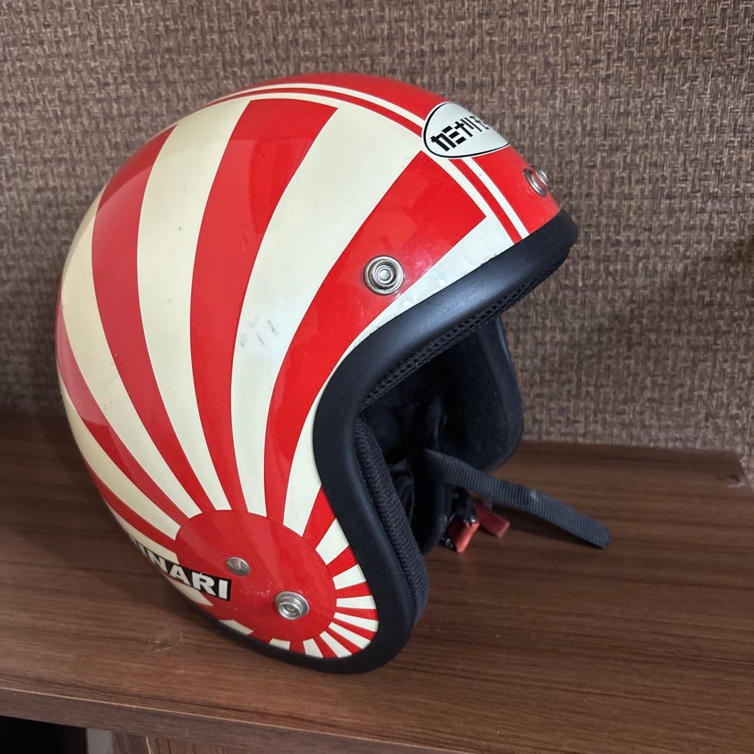 カミナリモータース　山城　ジェットヘルメット　ヤレ　旭日　日章　Lサイズ