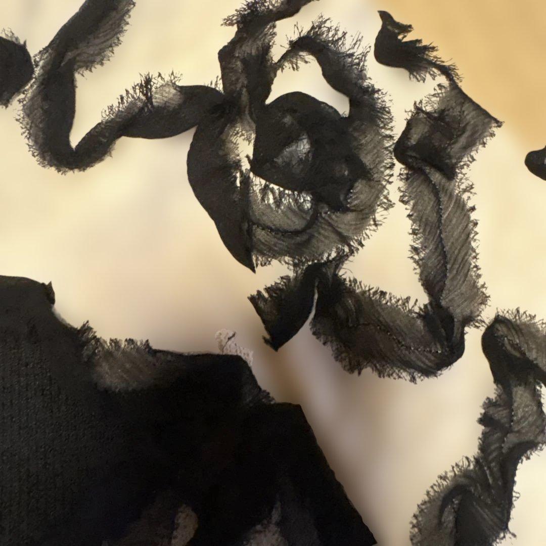 ST. JOHN ノーカラージャケット 黒/白刺繍