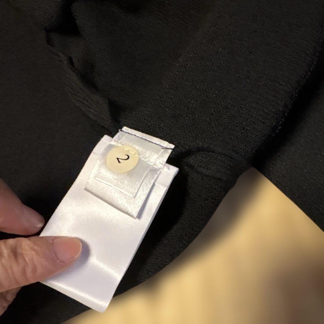 ST. JOHN ノーカラージャケット 黒/白刺繍