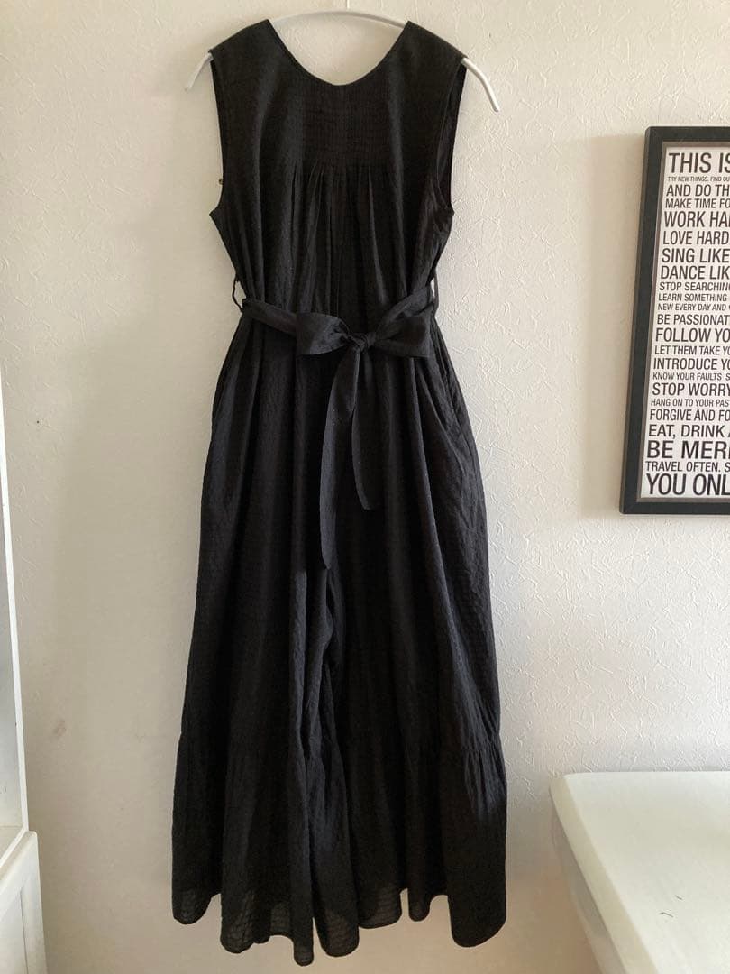 ヌキテパ　インド製　コットントビーオールインワン　ウエストリボン　マキシ丈