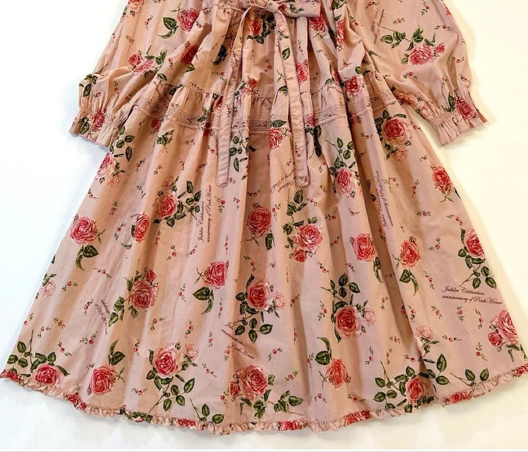 極美品＊ピンクハウス ジュビリーセレブレーションミディ丈ワンピース 22SS