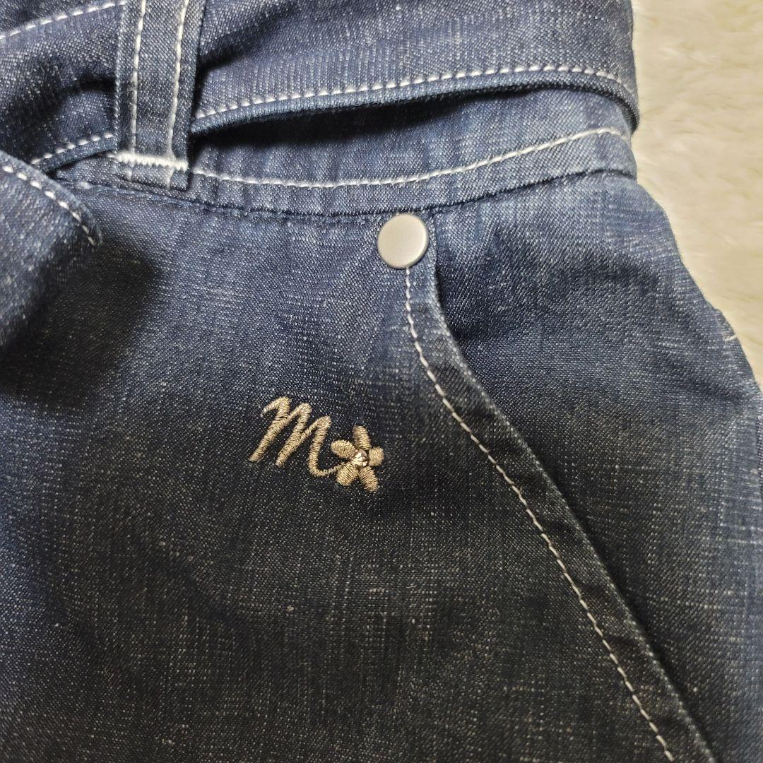 美品✨エムズグレイシー♡デニムサロペット ワイド デニム コットン リネン混