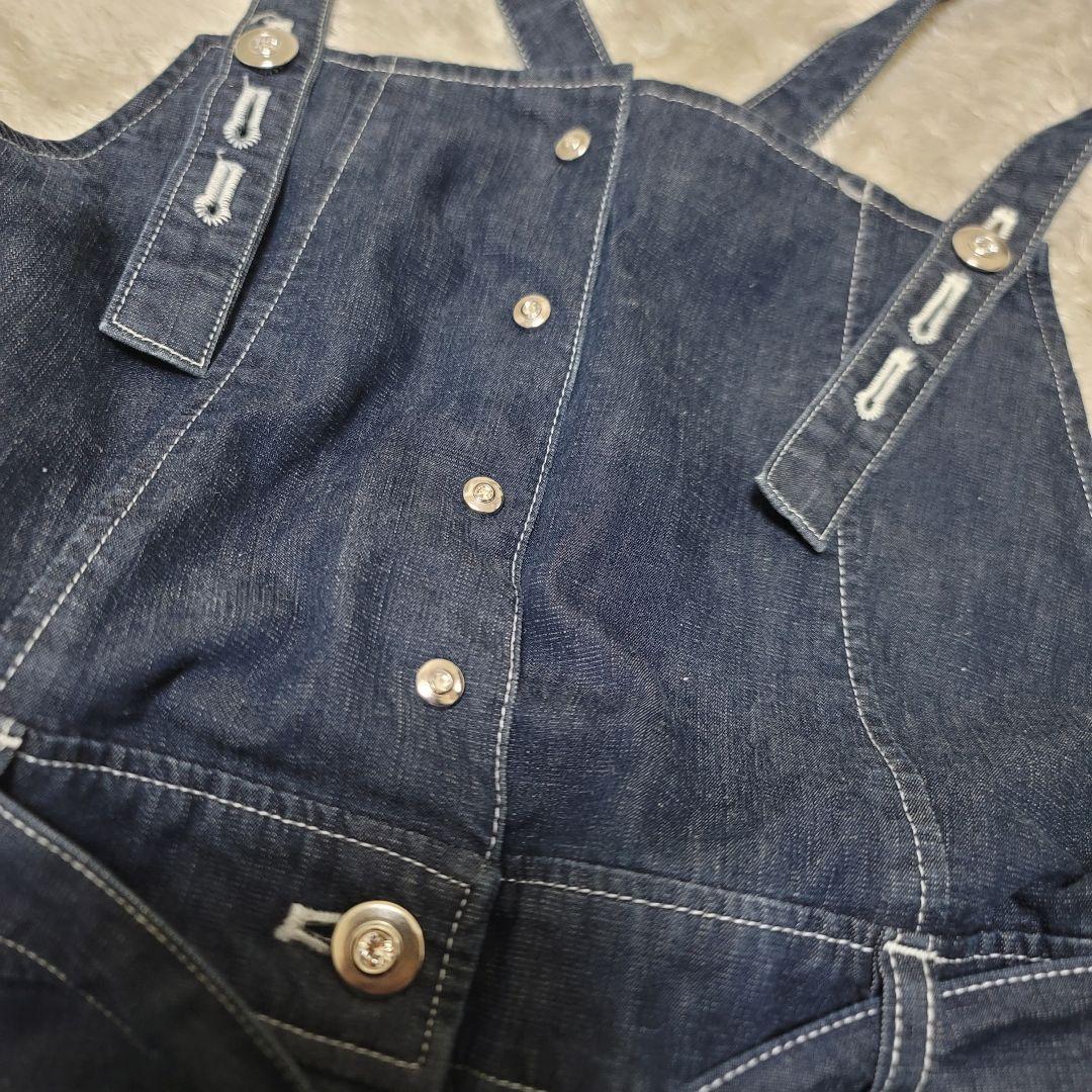 美品✨エムズグレイシー♡デニムサロペット ワイド デニム コットン リネン混