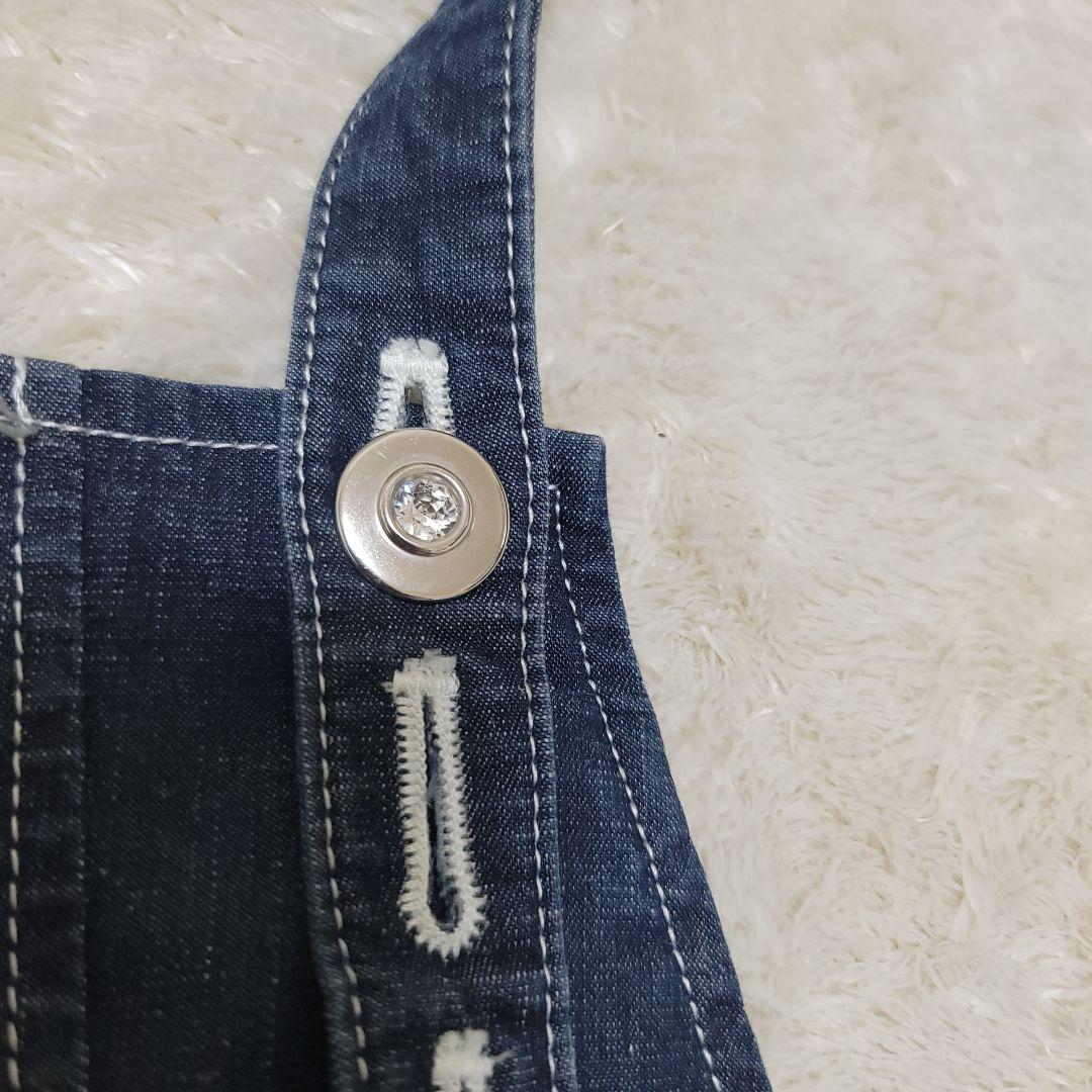 美品✨エムズグレイシー♡デニムサロペット ワイド デニム コットン リネン混