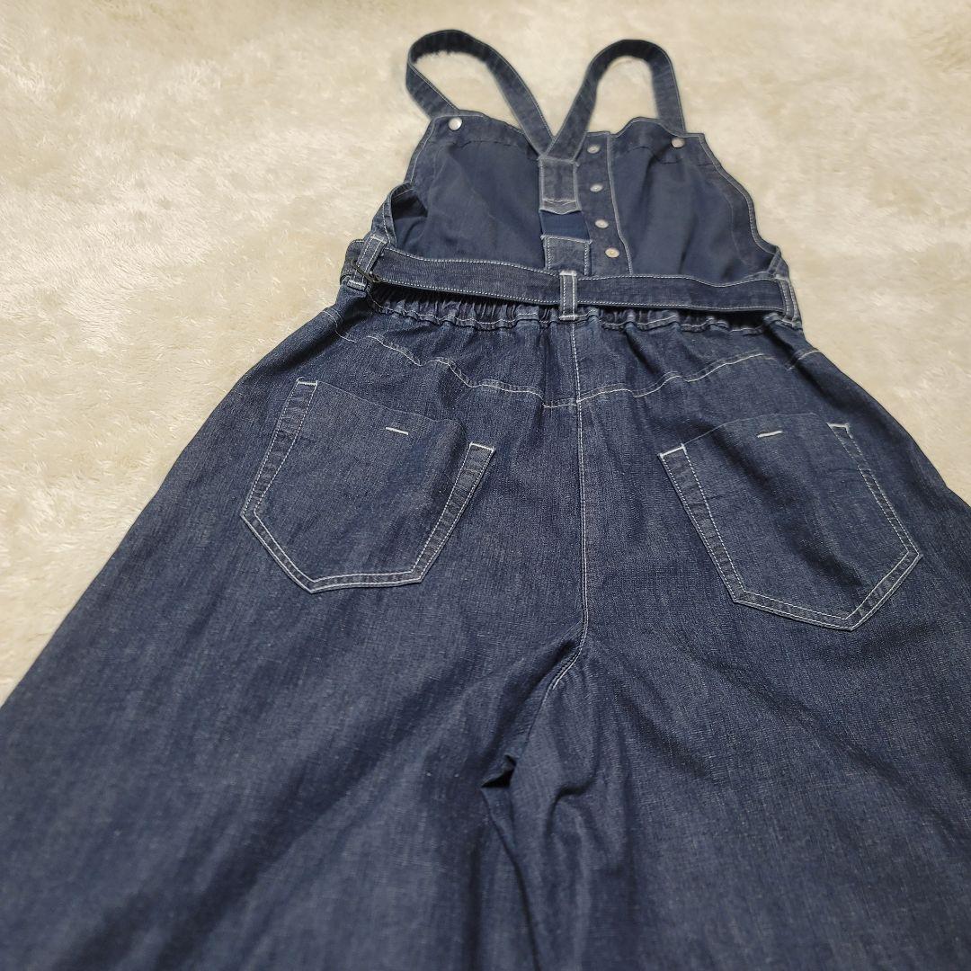 美品✨エムズグレイシー♡デニムサロペット ワイド デニム コットン リネン混