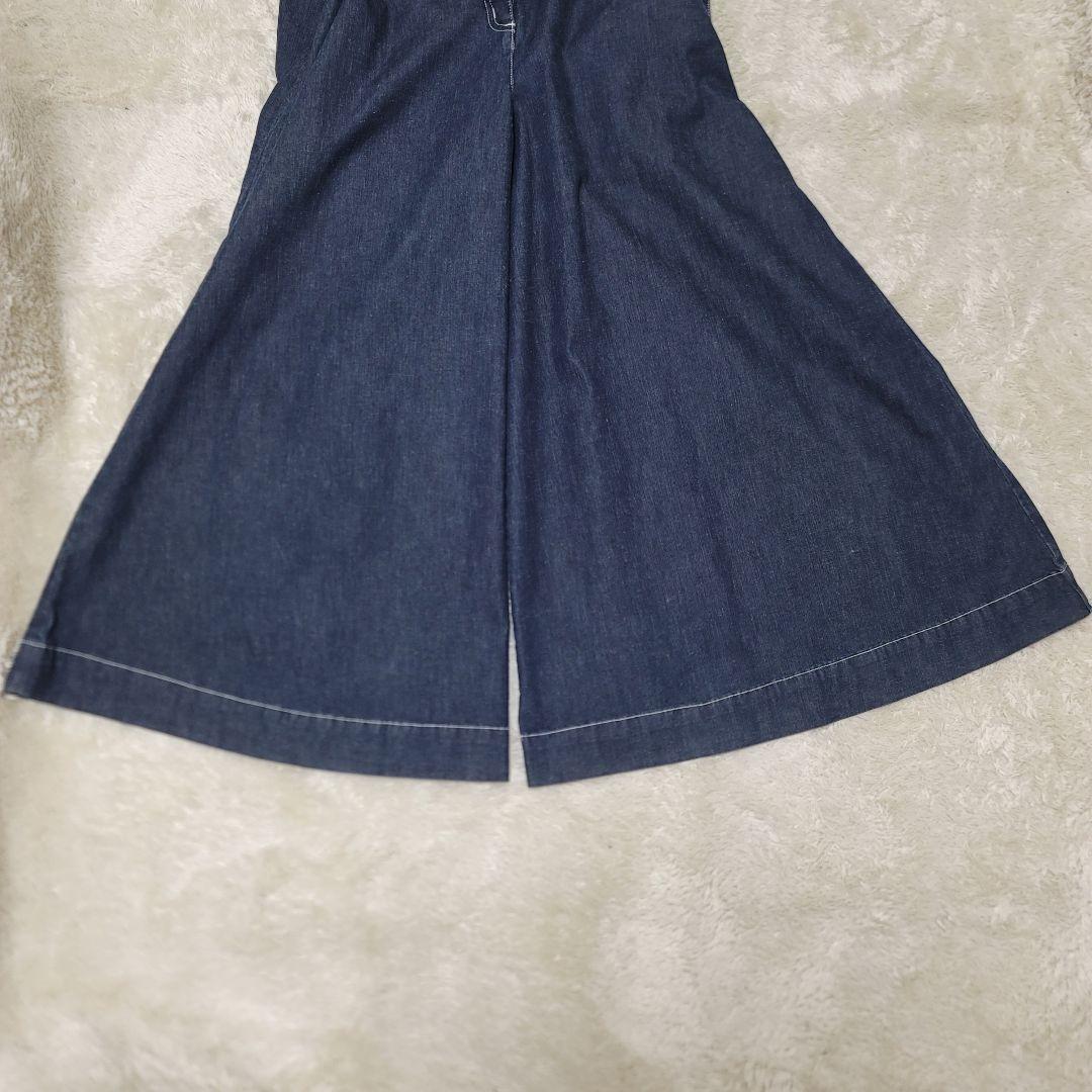 美品✨エムズグレイシー♡デニムサロペット ワイド デニム コットン リネン混
