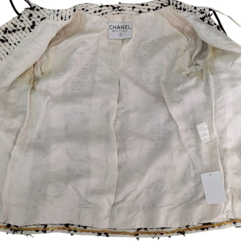 希少 95C CHANELBOUTIQUE リボンツイード チェーン付 34