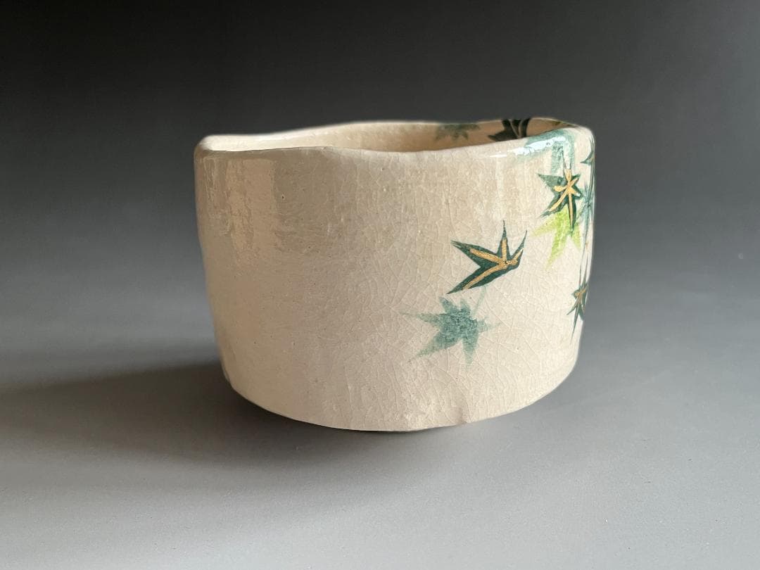 吉村楽入　白楽　青楓　茶碗　茶道具