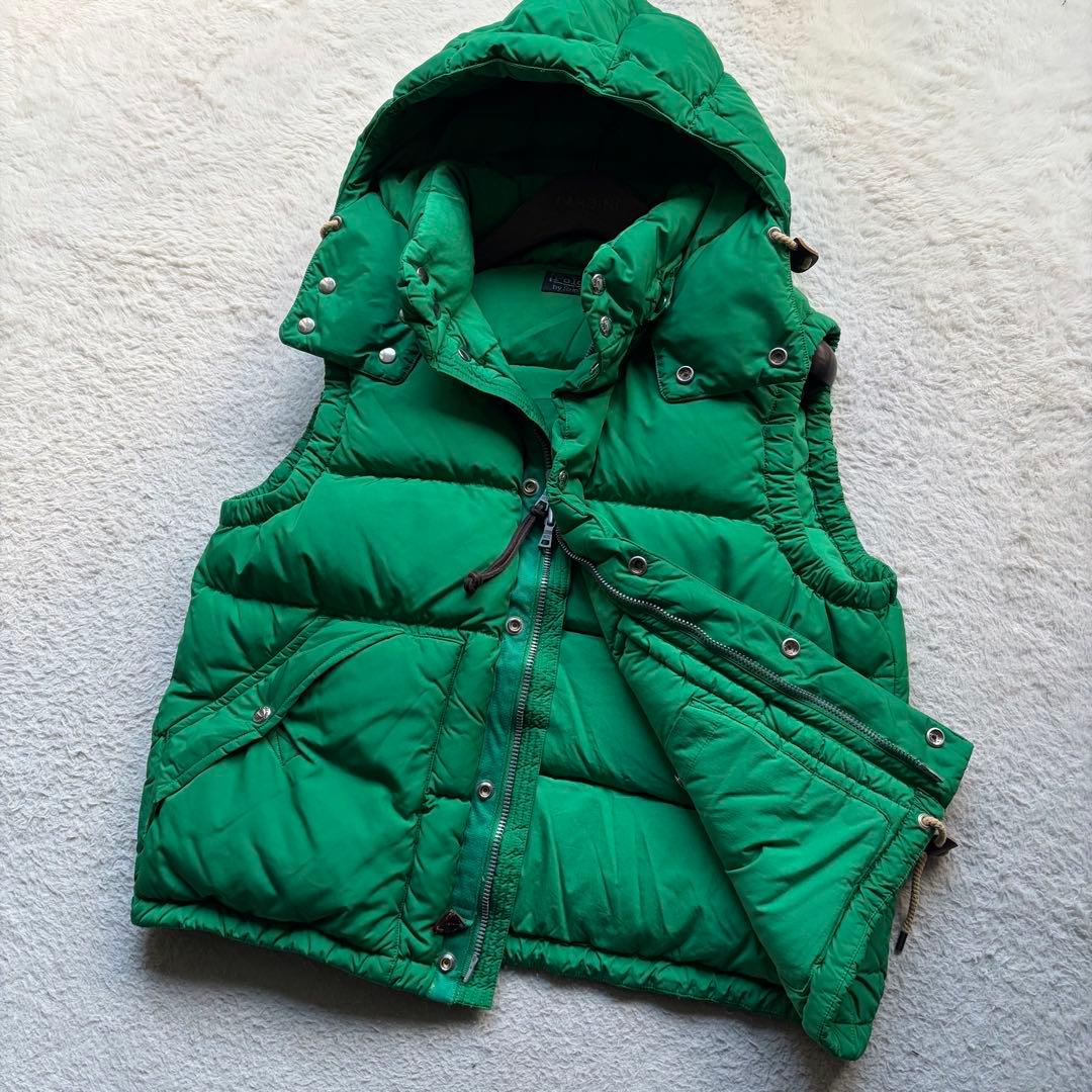 【極美品】ポロラルフローレン ボリュームダウンベスト フード付 グリーン 現行品