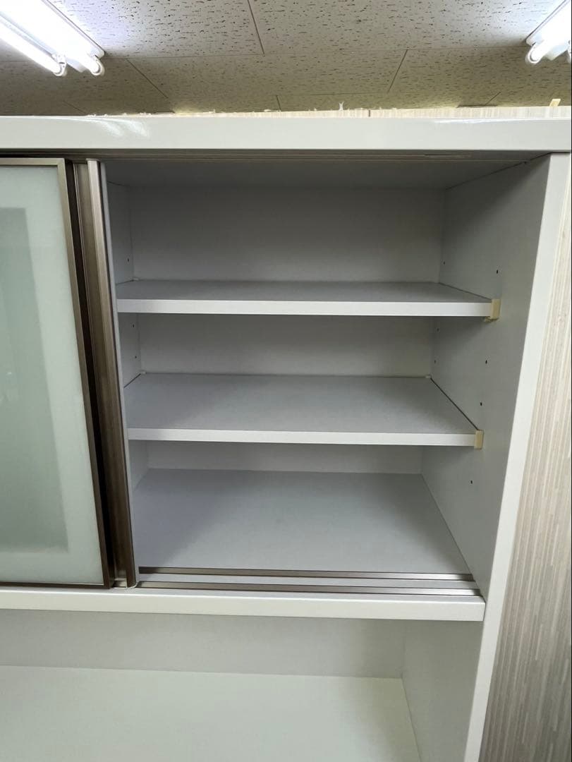 大型家具 三幸 キッチンボード 食器棚 レンジボード 白家具