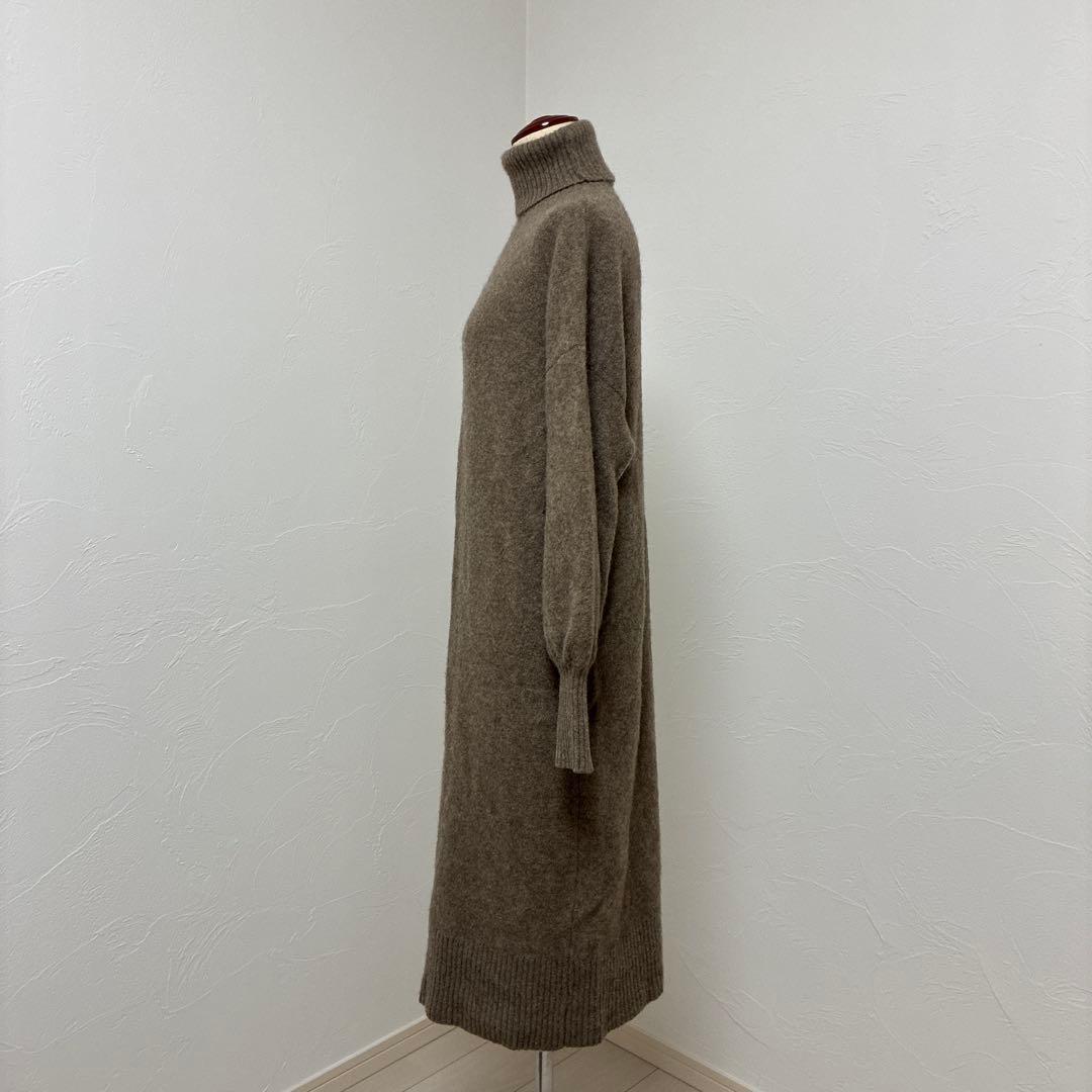 Curensology　ヤク　タートルネックニットワンピース　ブラウン系