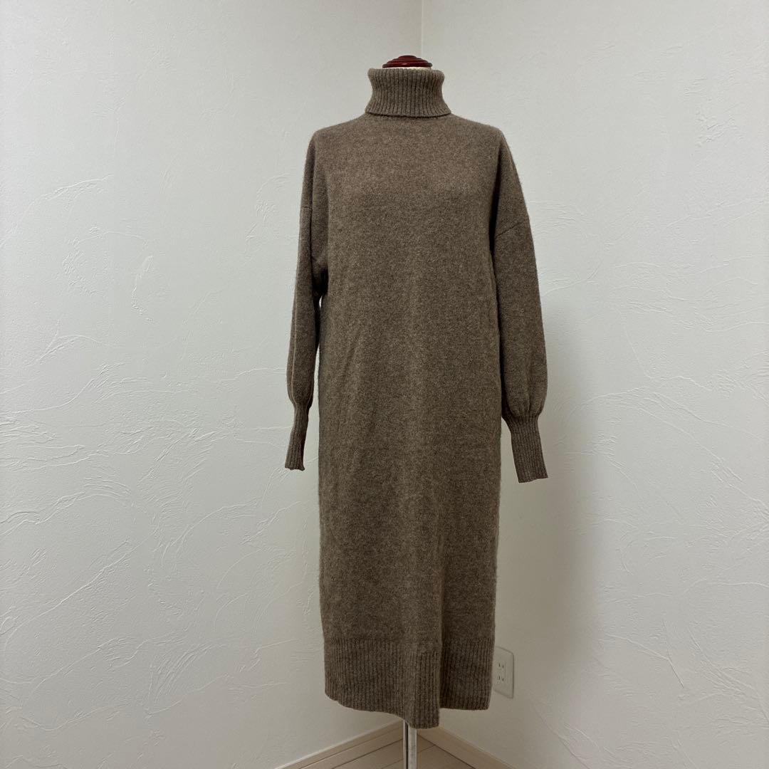 Curensology　ヤク　タートルネックニットワンピース　ブラウン系