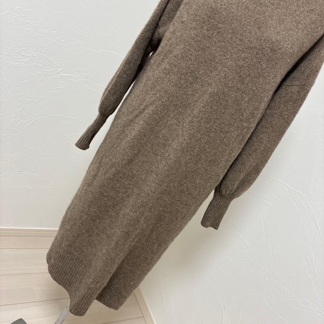 Curensology　ヤク　タートルネックニットワンピース　ブラウン系