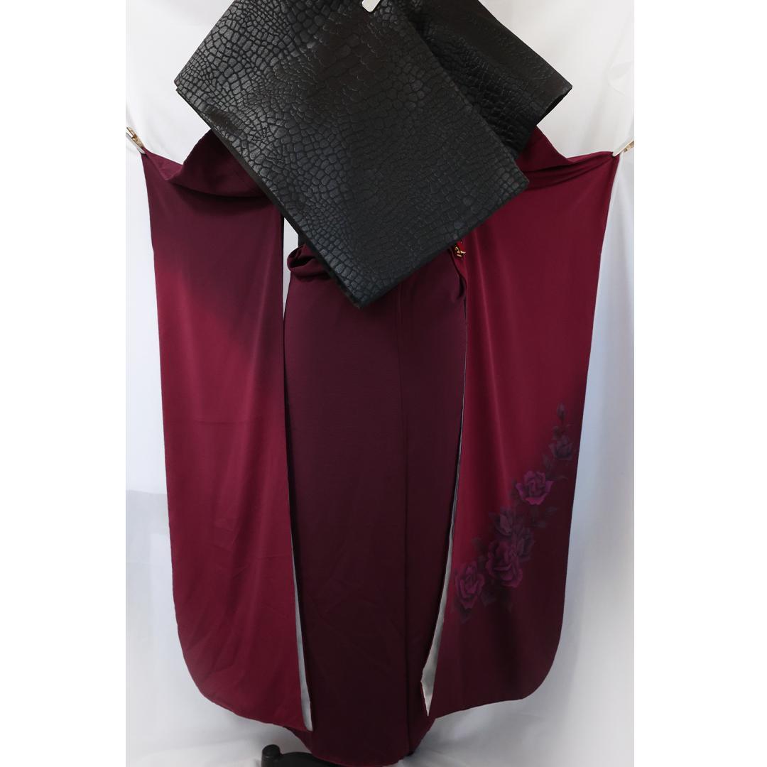 振袖6点セット ◆167.5cmフルセット成人式前撮りレッドバイオレットHu07