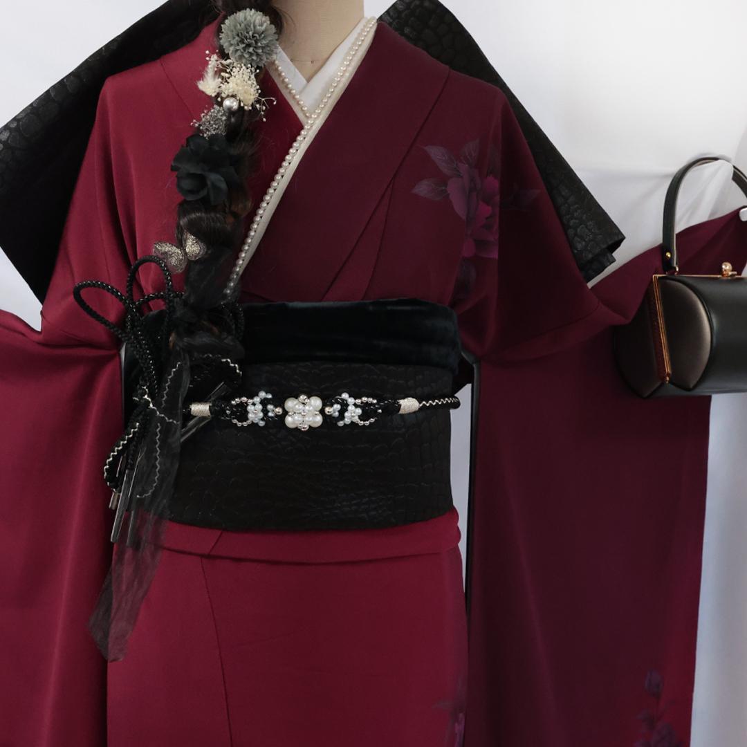 振袖6点セット ◆167.5cmフルセット成人式前撮りレッドバイオレットHu07