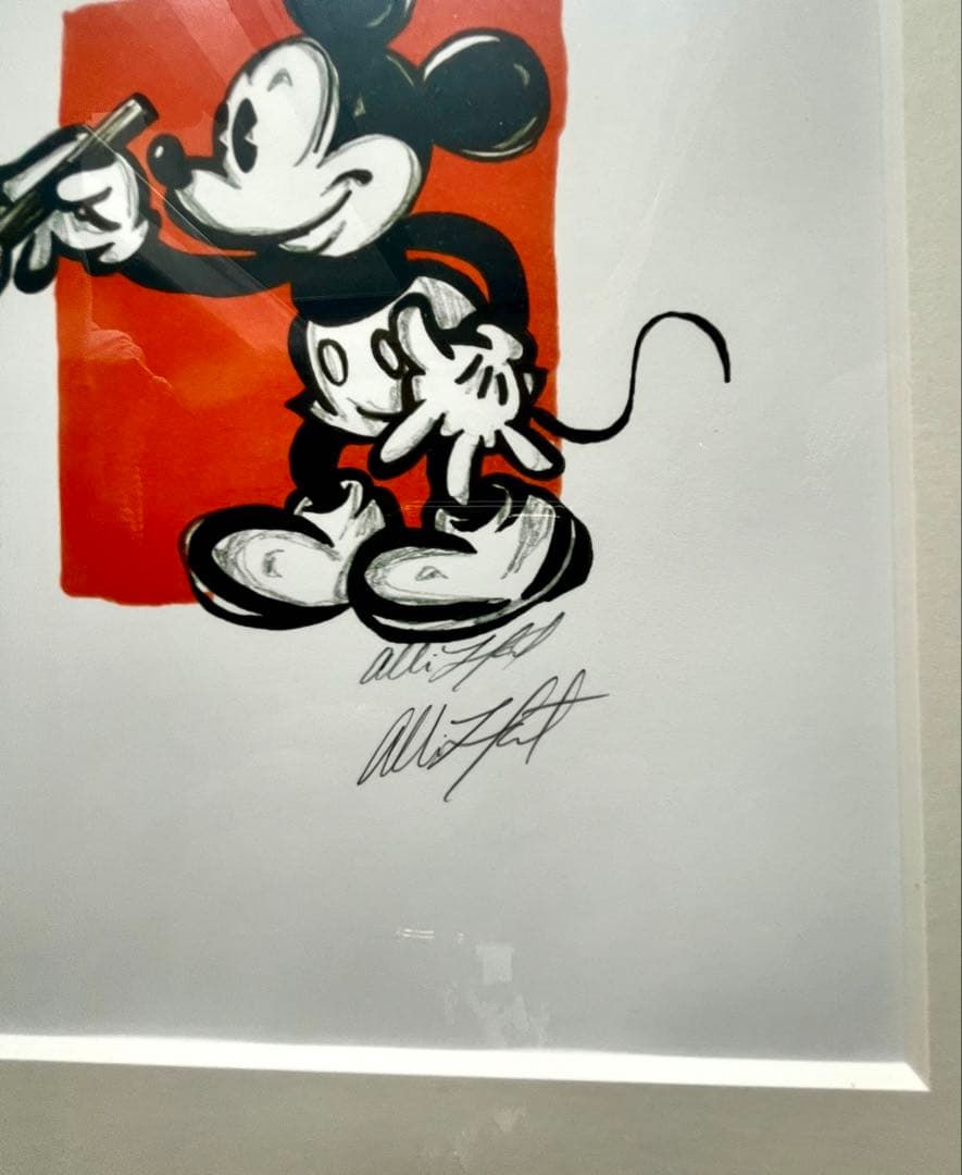 ディズニー公式作家「アリソン・レフコート」作品　ミッキーマウス　直筆鉛筆サイン