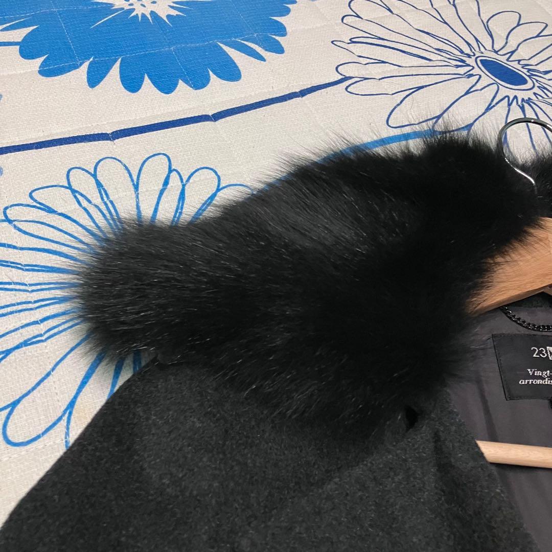 【希少】23区　カシミヤ　アンゴラ　ブルーフォックスファー　女優　ロングコート