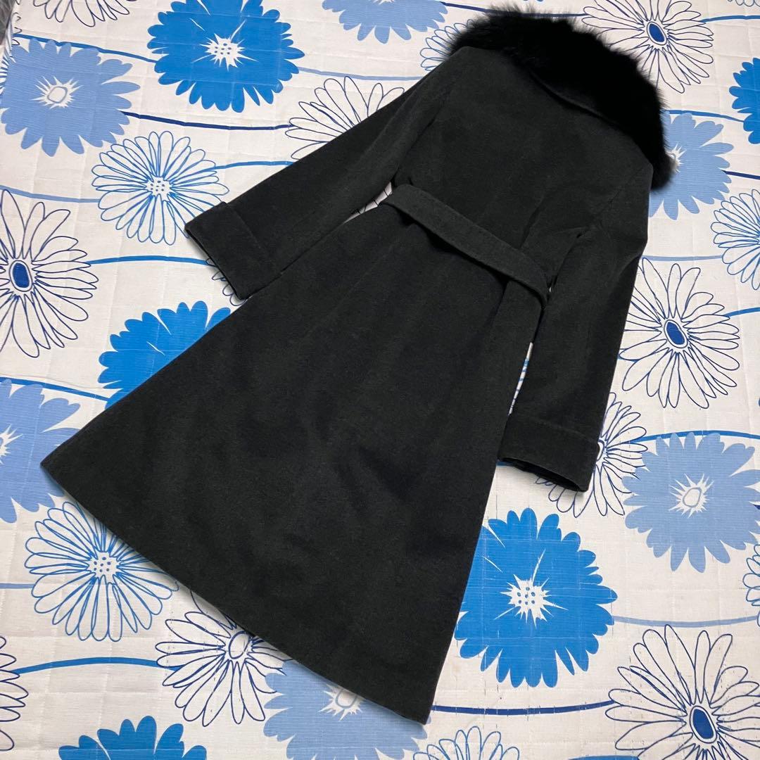 【希少】23区　カシミヤ　アンゴラ　ブルーフォックスファー　女優　ロングコート