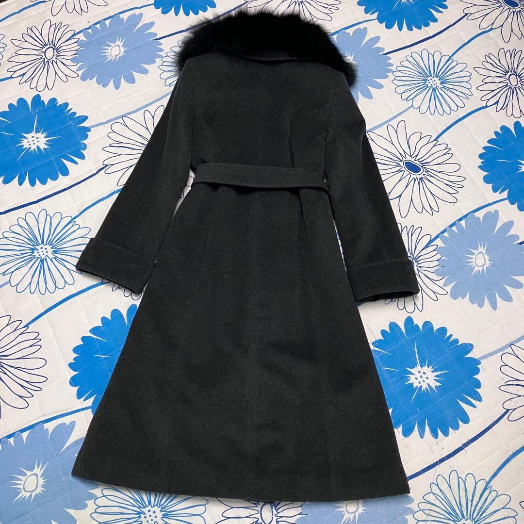 【希少】23区　カシミヤ　アンゴラ　ブルーフォックスファー　女優　ロングコート