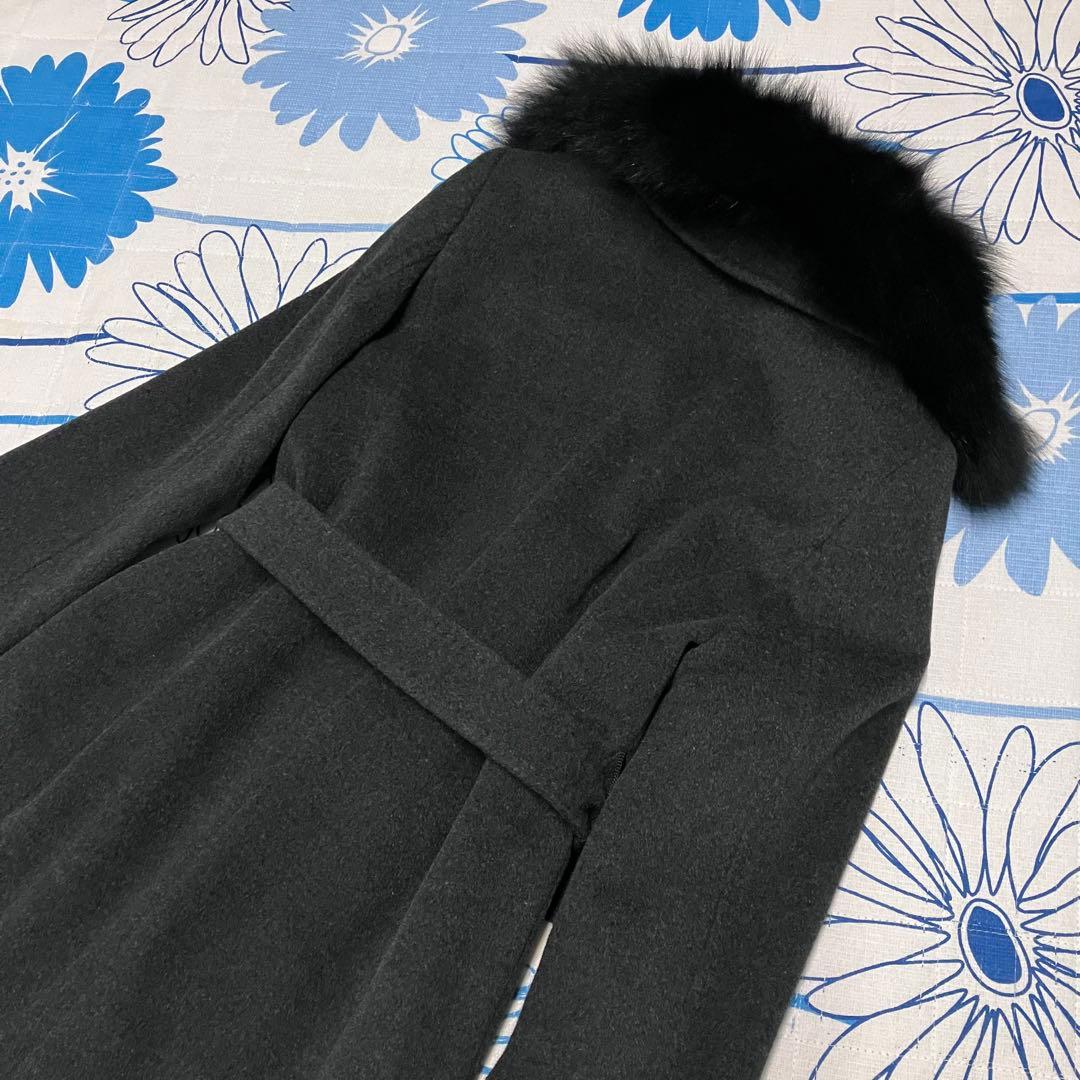 【希少】23区　カシミヤ　アンゴラ　ブルーフォックスファー　女優　ロングコート