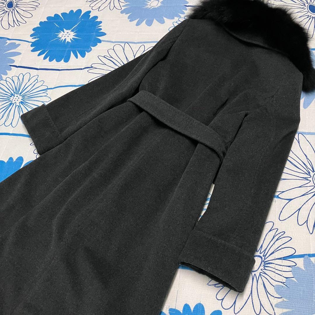 【希少】23区　カシミヤ　アンゴラ　ブルーフォックスファー　女優　ロングコート