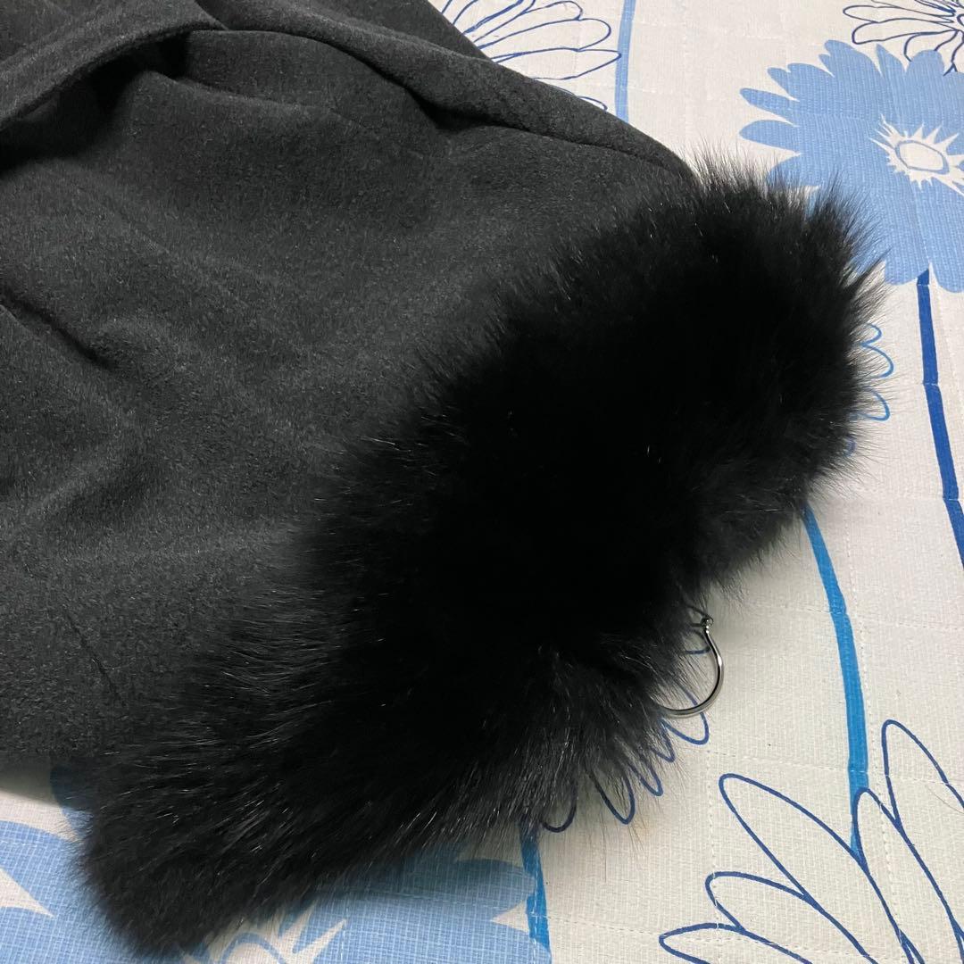 【希少】23区　カシミヤ　アンゴラ　ブルーフォックスファー　女優　ロングコート