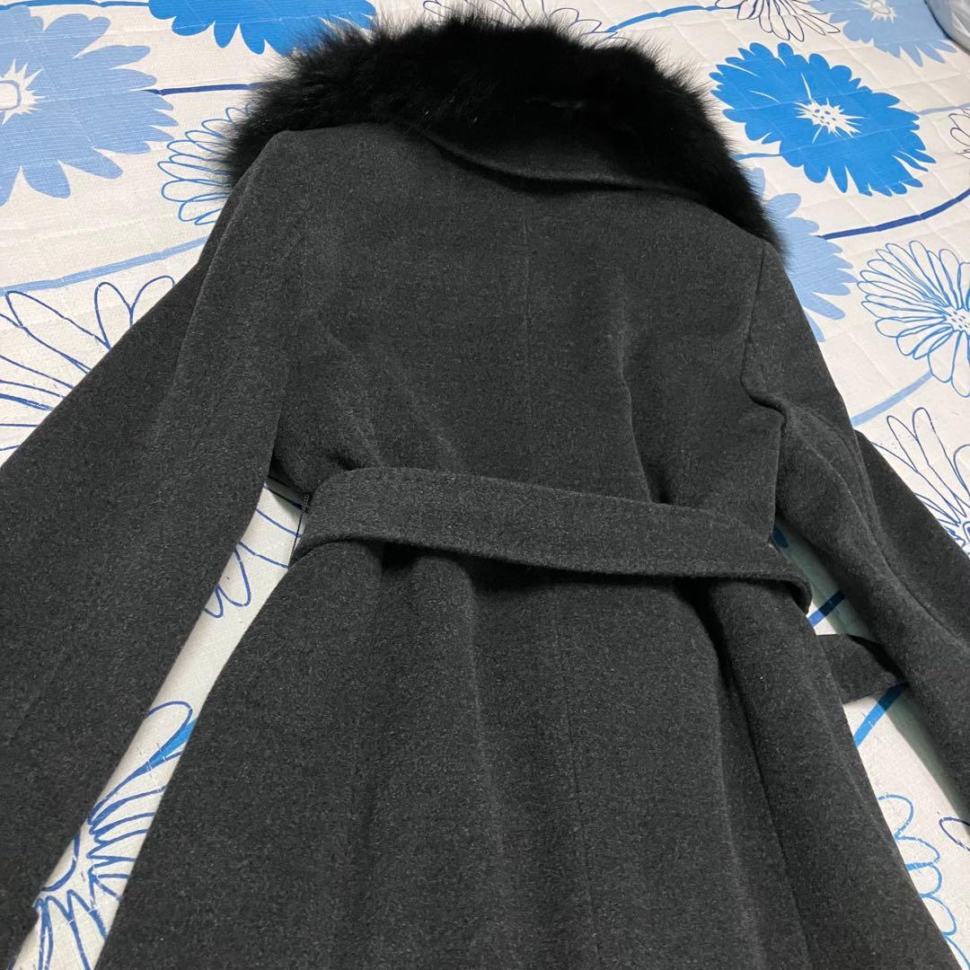 【希少】23区　カシミヤ　アンゴラ　ブルーフォックスファー　女優　ロングコート
