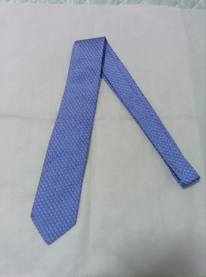 【未使用】HERMES　エルメス　ネクタイ　ブルー　高級　お洒落　ダンヒル