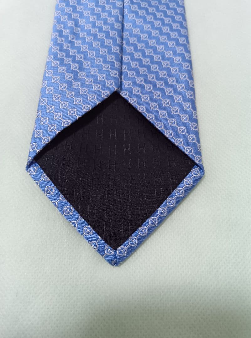 【未使用】HERMES　エルメス　ネクタイ　ブルー　高級　お洒落　ダンヒル