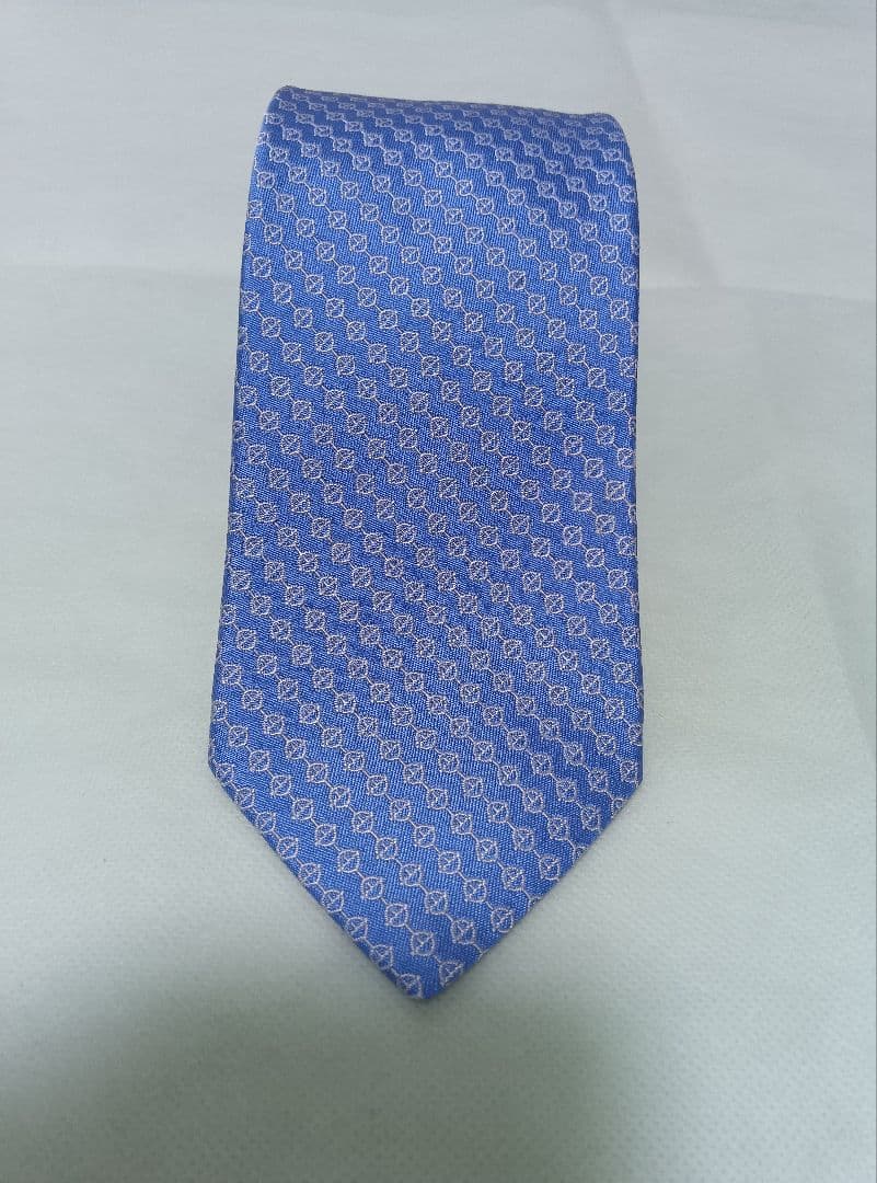 【未使用】HERMES　エルメス　ネクタイ　ブルー　高級　お洒落　ダンヒル
