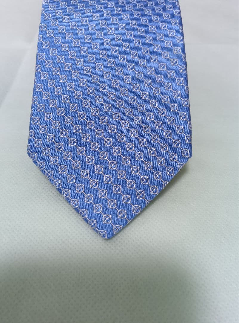 【未使用】HERMES　エルメス　ネクタイ　ブルー　高級　お洒落　ダンヒル