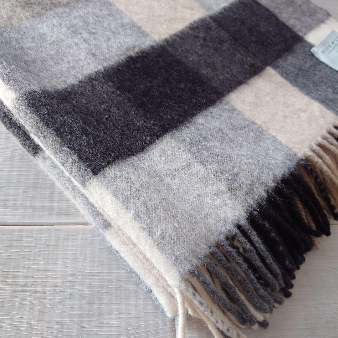 IENA BEGG＆CO ★ ストール チェック柄 ラムズウール アンゴラ