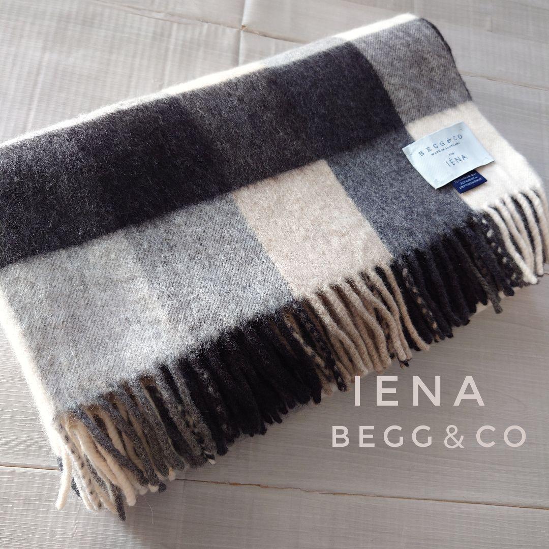 IENA BEGG＆CO ★ ストール チェック柄 ラムズウール アンゴラ