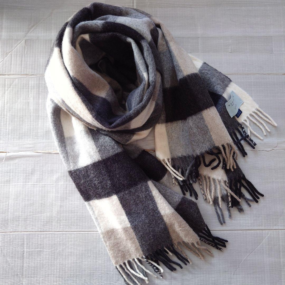 IENA BEGG＆CO ★ ストール チェック柄 ラムズウール アンゴラ