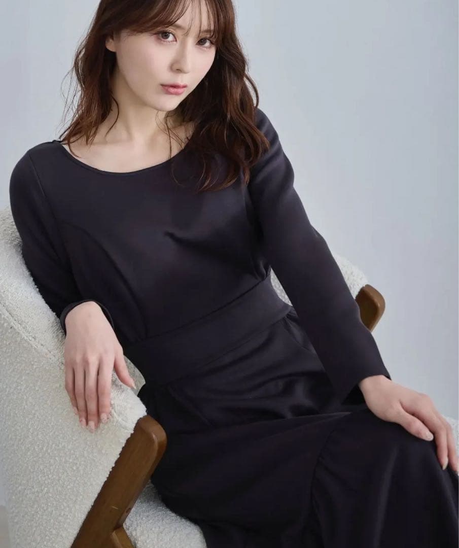 試着のみ　オーバーイー overe 96 ブラック　裏起毛　ワンピース