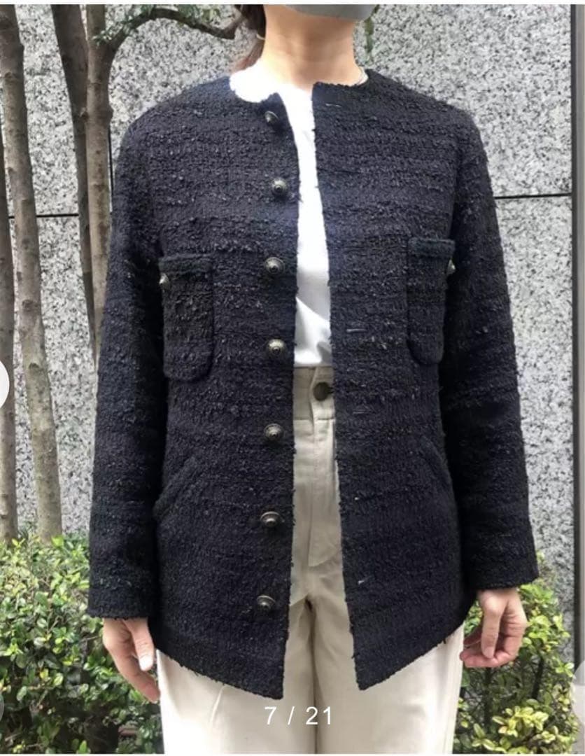 【美品】MADISONBLUE×eclat 【別注】ノーカラーツイードジャケット