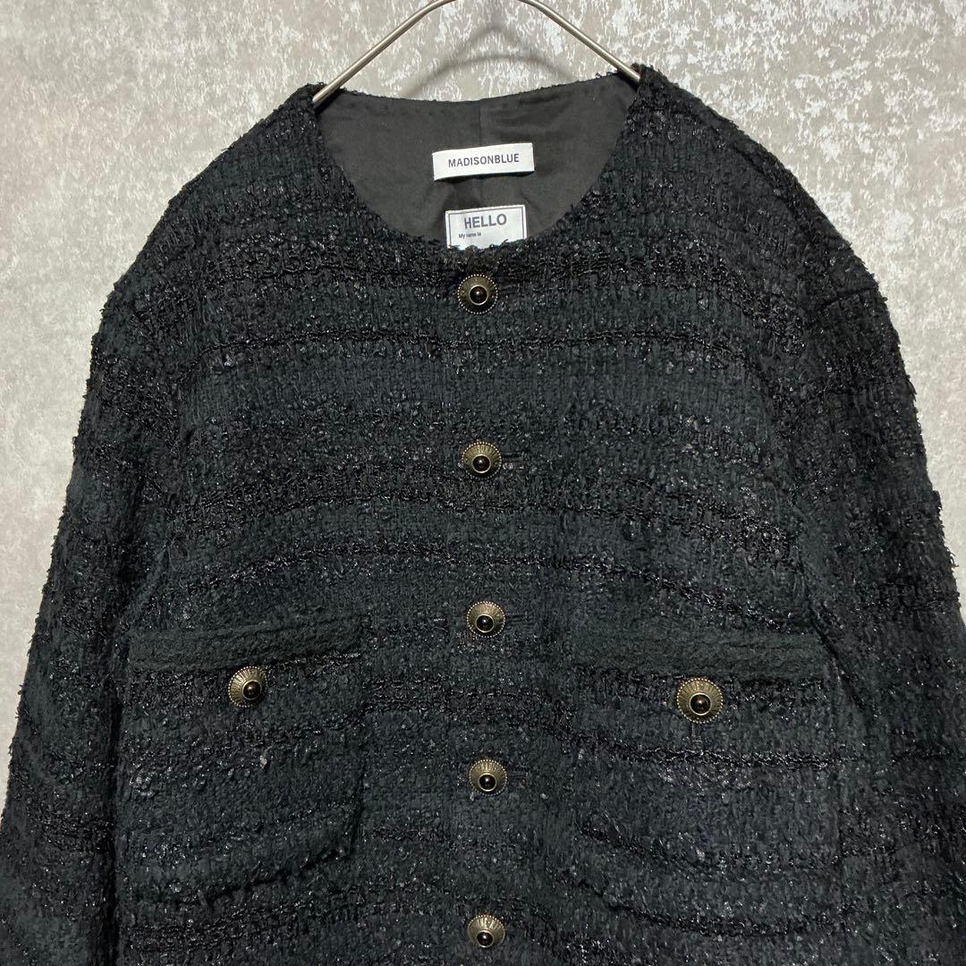 【美品】MADISONBLUE×eclat 【別注】ノーカラーツイードジャケット