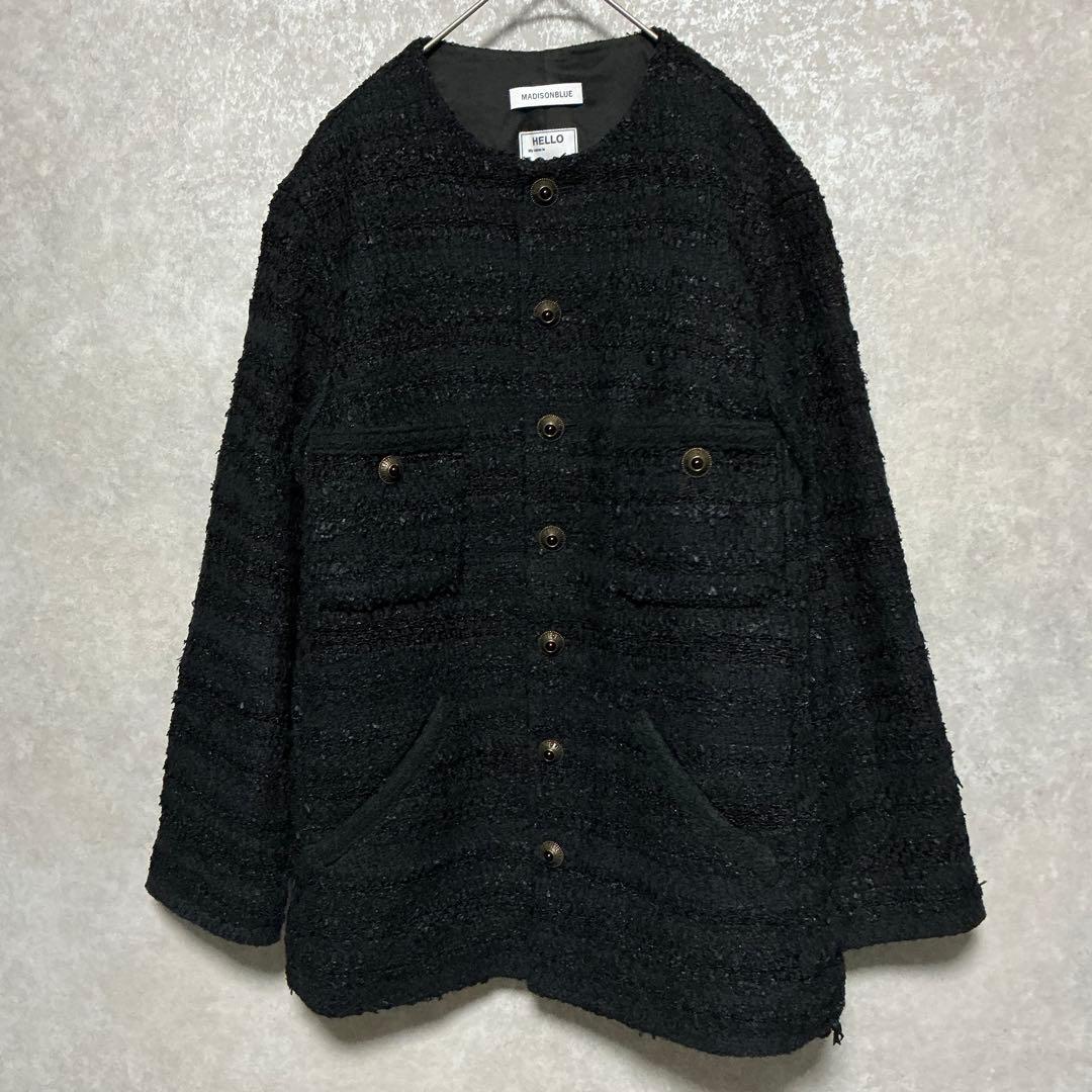 【美品】MADISONBLUE×eclat 【別注】ノーカラーツイードジャケット