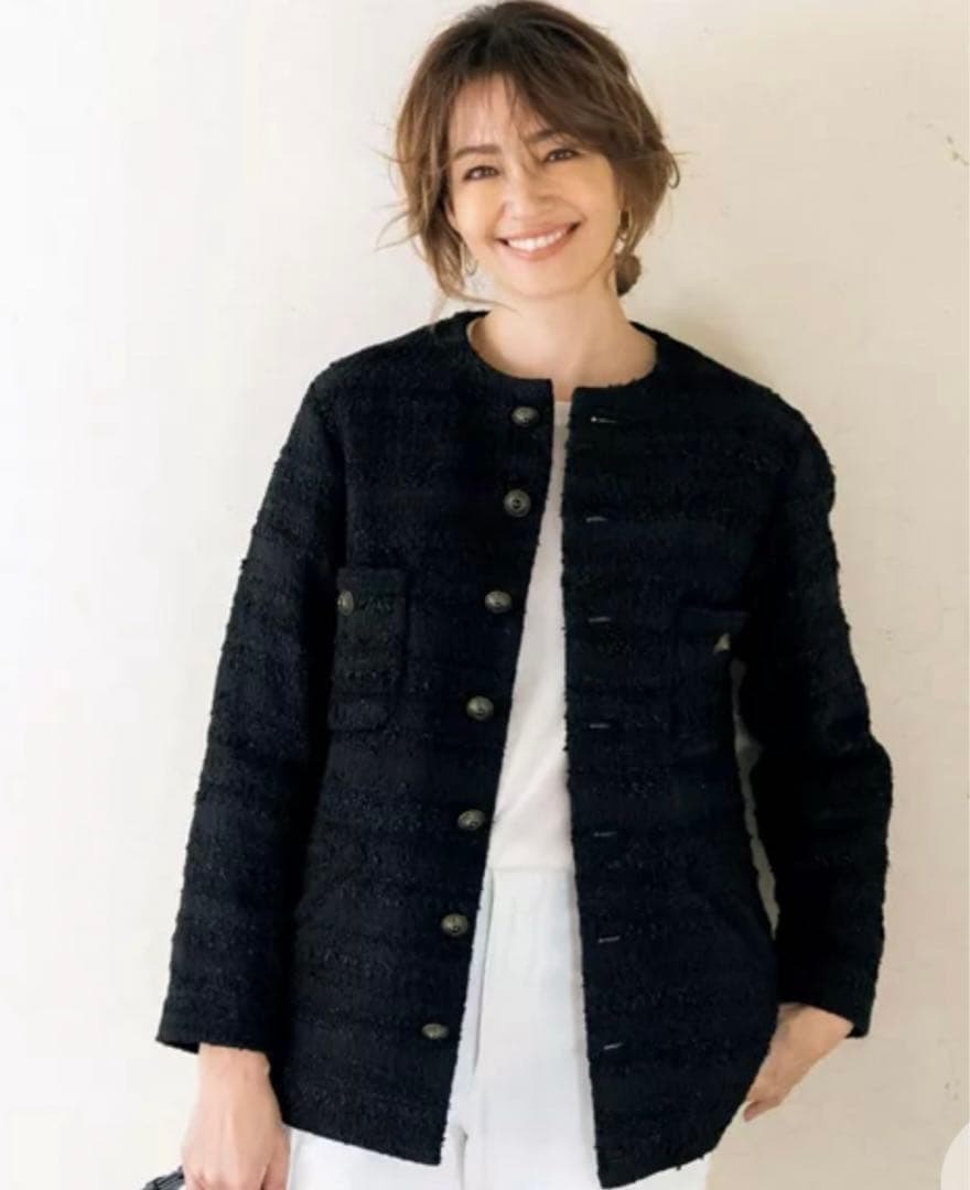 【美品】MADISONBLUE×eclat 【別注】ノーカラーツイードジャケット