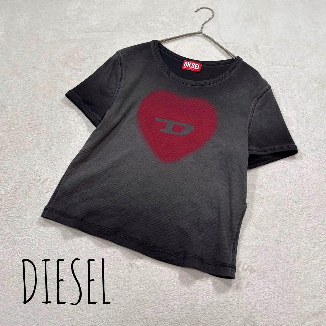 正規品 DIESEL T-Ele ハートプリントTシャツ M