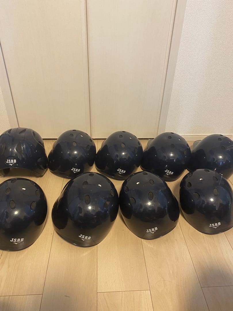 MIZUNOバッター用ヘルメット 9個セット ネイビー各種サイズあり　軟式草野球