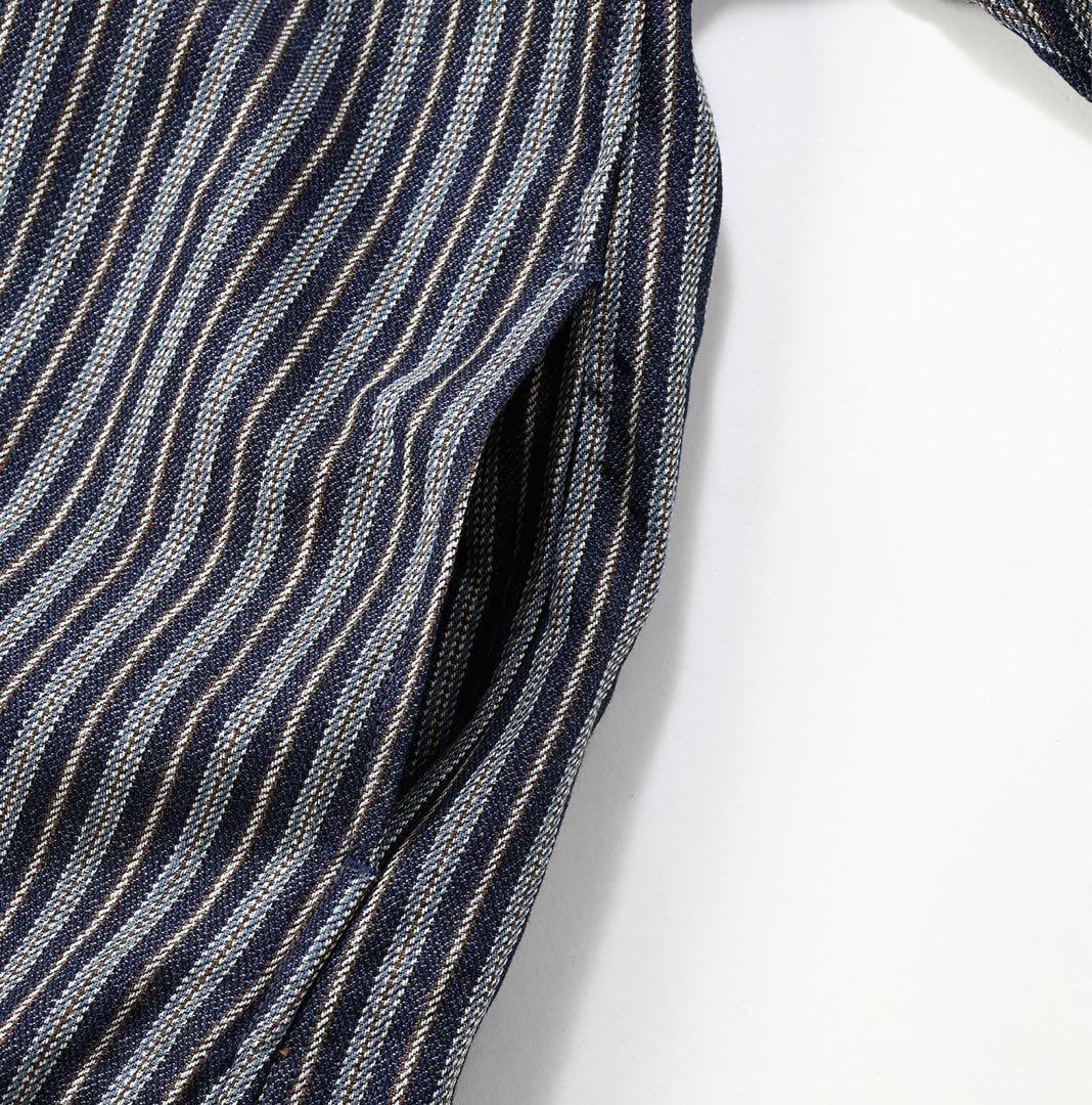 45R 春コットンツイードのドレス　インディゴ