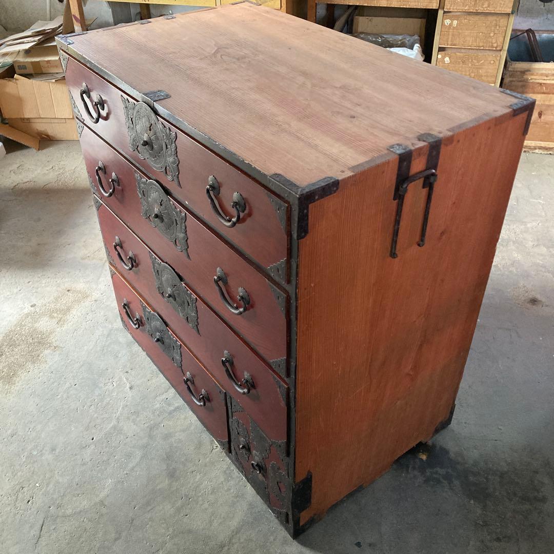 す*え様 引き取り歓迎 古家具 仙台箪笥 4段 和箪笥 チェスト アンティーク