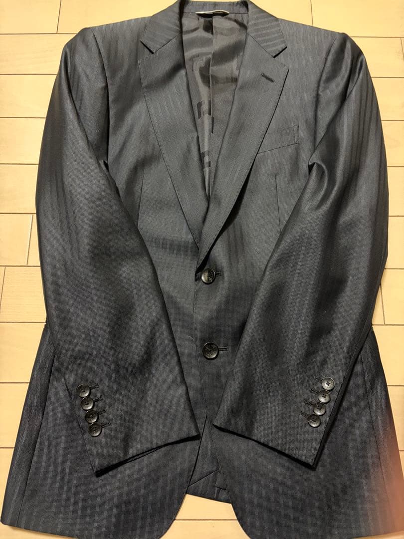 極美品。renoma。濃紺 ストライプ スーツ