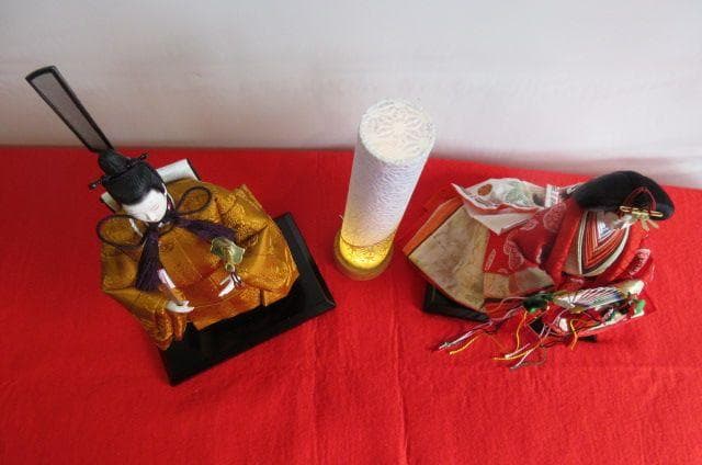 ラスト１点　新品　吉徳大公　立ち雛　 天皇陛下御束帯 黄櫨染固地綾 正絹