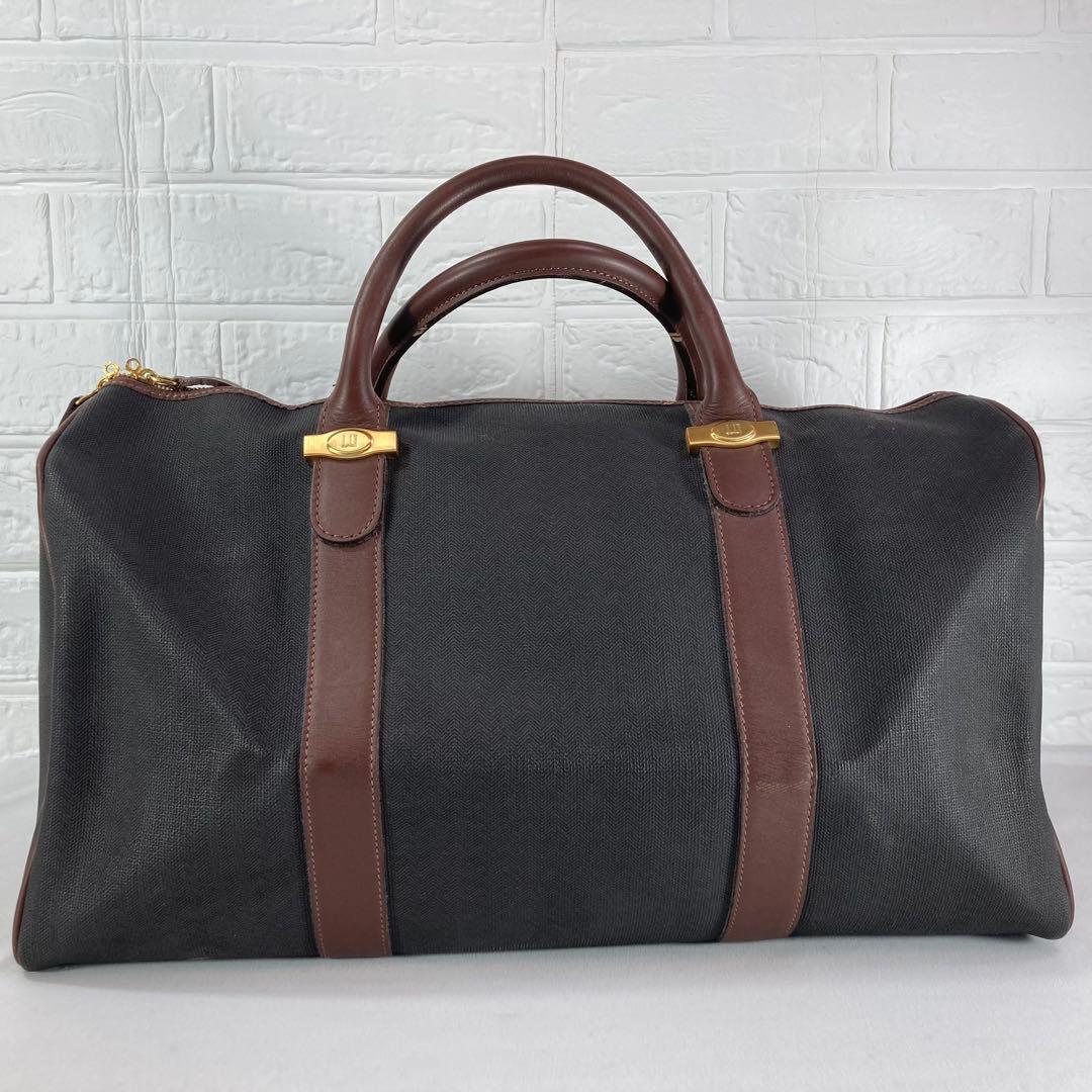 【美品】Dunhillダンヒル　ボストンバッグ ブラック PVC 横幅46cm