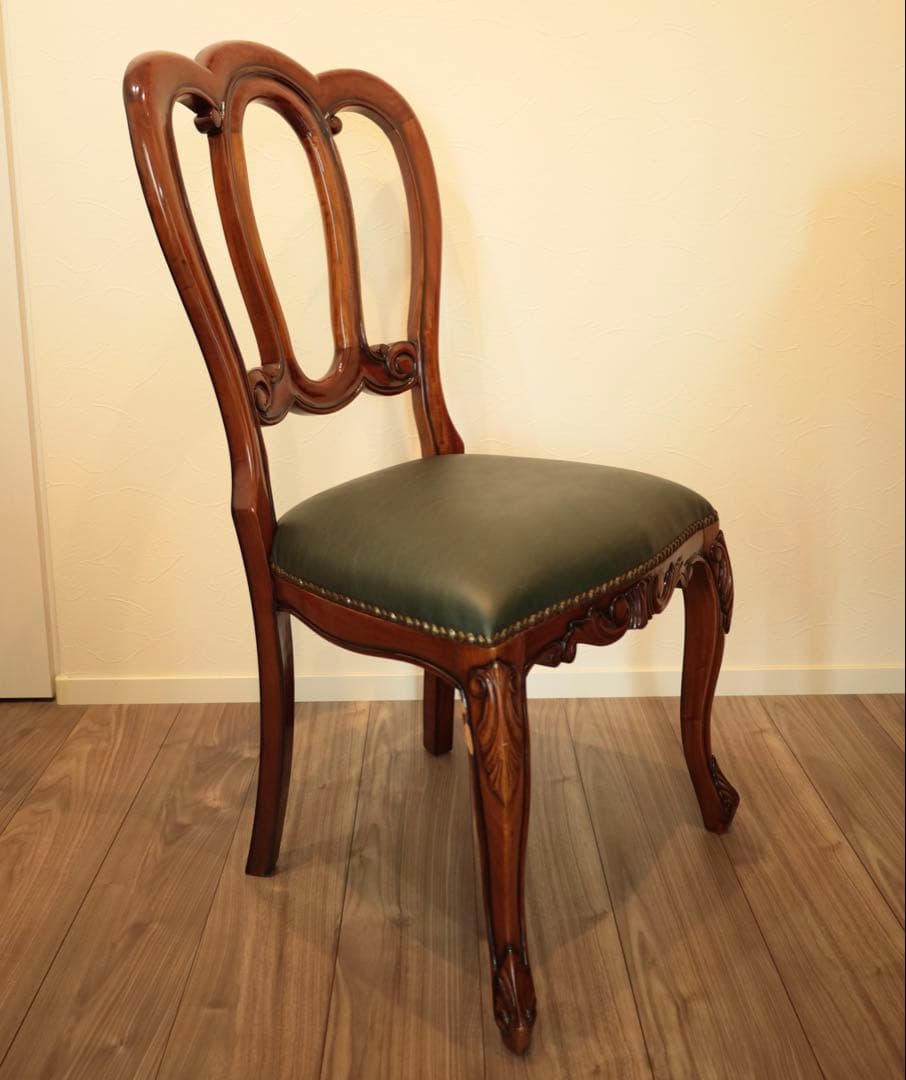 高級マホガニー家具 チッペンデール アンティークデスク 猫脚 書斎机 送料無料