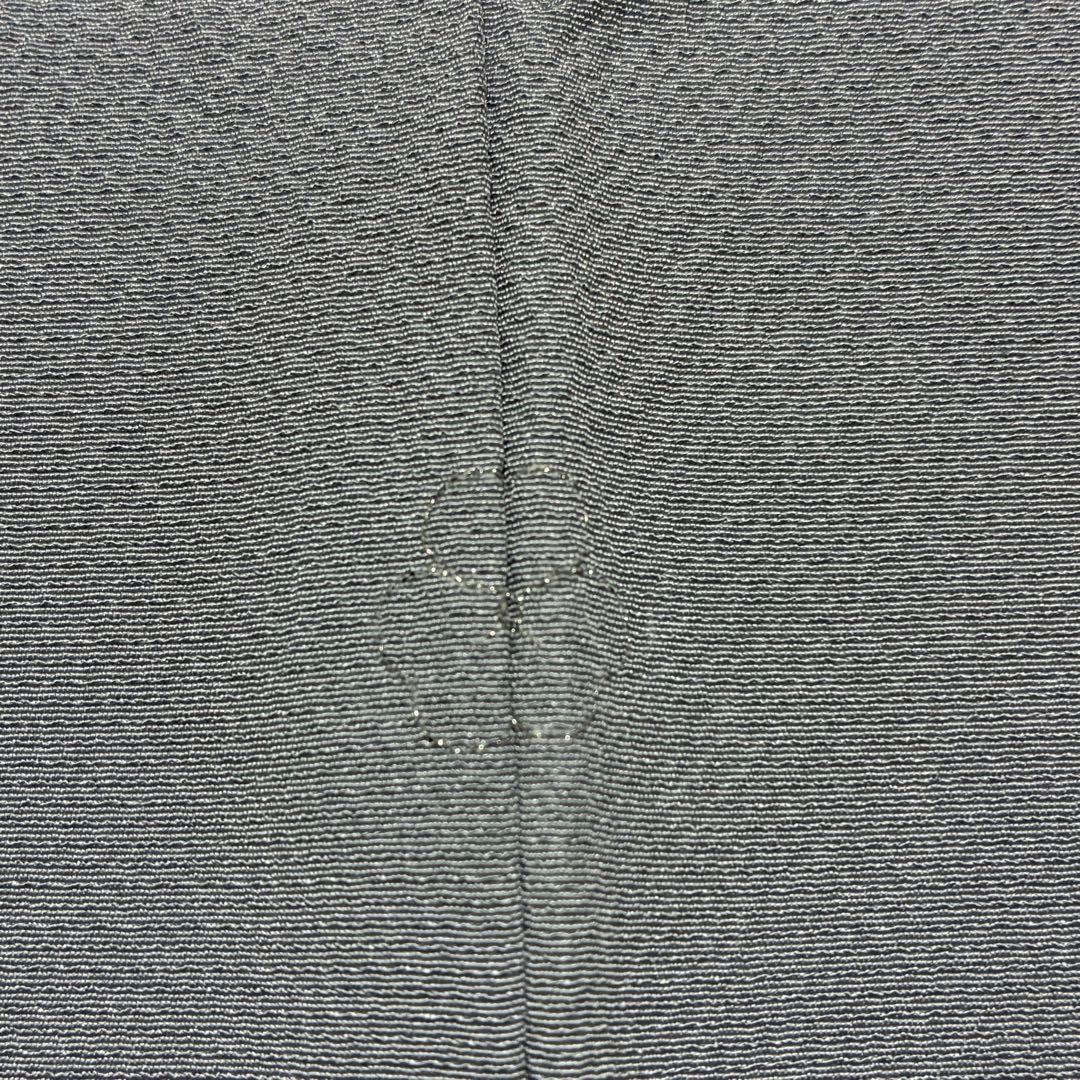 D81 訪問着 桜 手描き グレー ちりめん 縫い紋 正絹 着物 袷 極美品