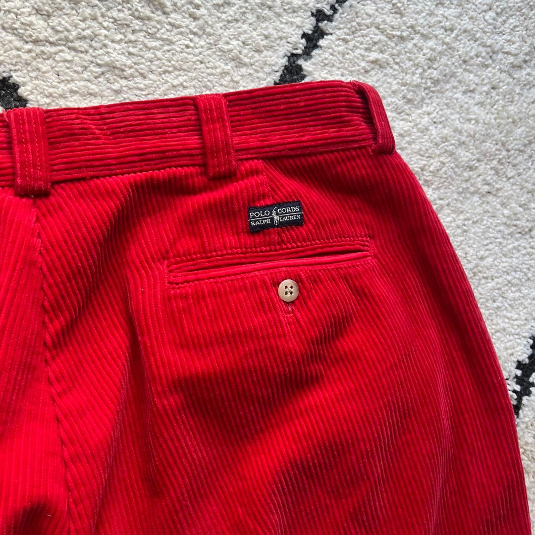 Polo by Ralph Lauren 赤 コーデュロイパンツ 太畝 90s