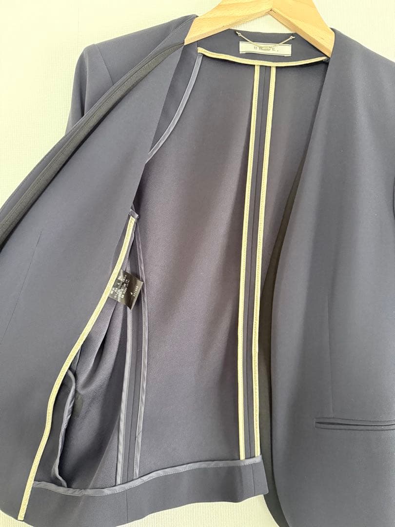 BEIGE, ノーカラージャケット ネイビー クリーニング済